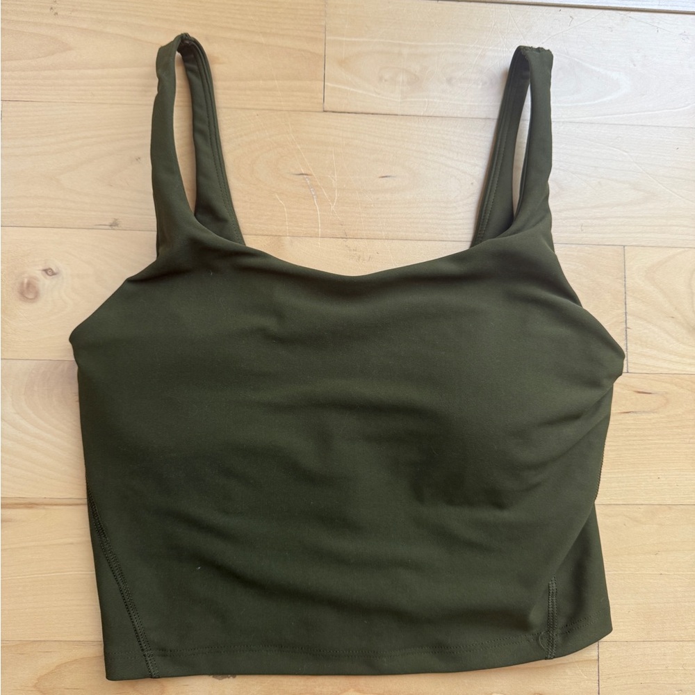 Old Navy Powersoft Longline Olive Green Sports Bra Workout Tank